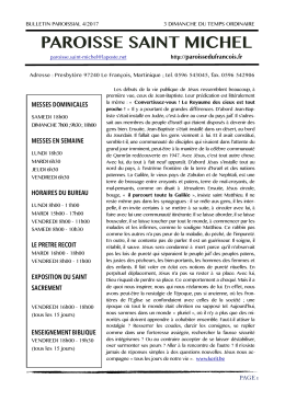 Bulletin paroissial - Paroisse du François