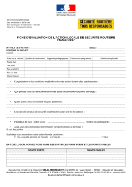 Fiche &eacute;valuation action locale - Services &Eacute;tat Haute