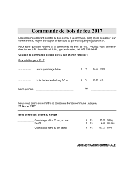 Coupon de commande de bois de feu sur chemin forestier