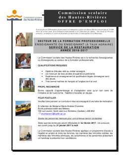Commission scolaire des Hautes-Rivi&egrave;res