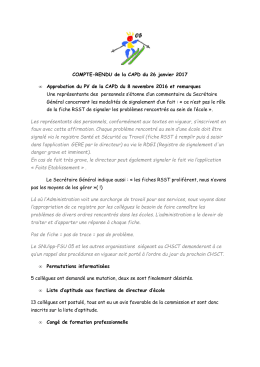 CR CAPD du 26 janvier