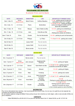 programme des marches