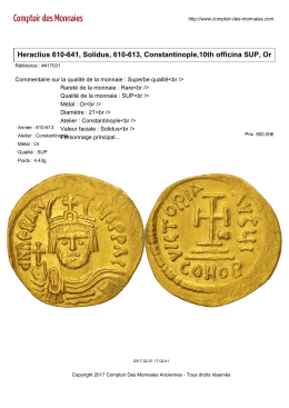 Heraclius 610-641, Solidus, 610-613, Constantinople,10th officina