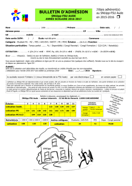 bulletin d`adhésion - SNUipp