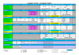 Planning Entrainements 2016/17