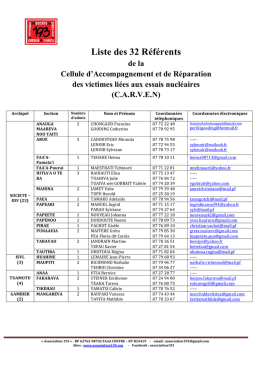 Liste des 32 Référents CARVEN