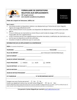 formulaire de dispositions relatives aux d&eacute;placements