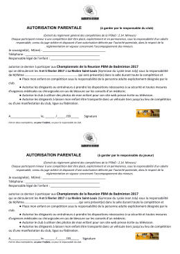 Autorisation parentale