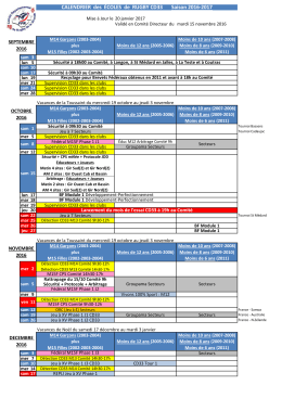 Calendrier EDR 2016-2017