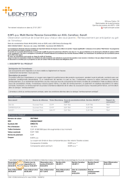 8.00% pa Multi Barrier Reverse Convertible sur AXA