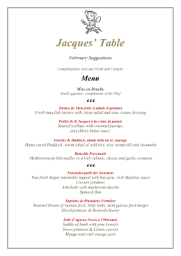 Menu - Jacques Table