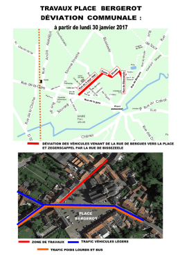 TRAVAUX PLACE BERGEROT DÉVIATION