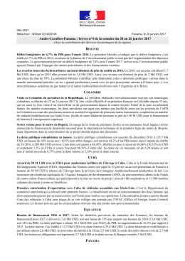 Andes-Caraïbes-Panama : brèves n°4 de la semaine du 20 au 26
