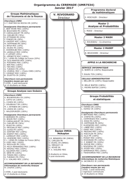 V. RIVOIRARD Directeur Organigramme du CEREMADE (UMR7534