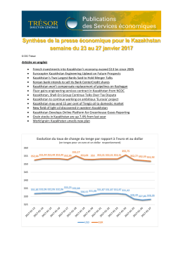 Synthèse de la presse économique pour le Kazakhstan