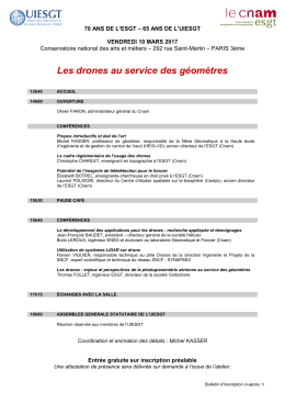 Programme détaillé et bulletin d`inscription ESGT Drone