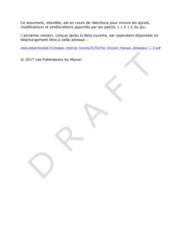 Ce document, obsolète, est en cours de réécriture pour inclure les