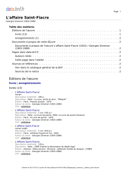 L`affaire Saint-Fiacre