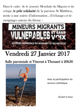 Vendredi 27 Janvier 2017 - paroisse Saint-Matthieu-sur