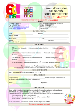 Dossier d`inscription