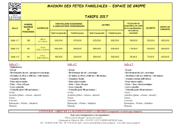 Les tarifs 2017 - Ville de Cesson