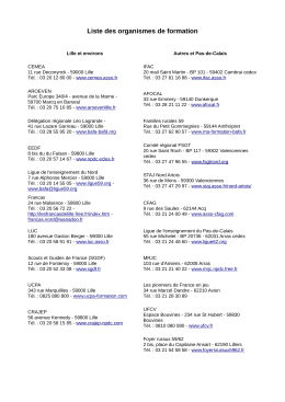 Liste des organismes de formation