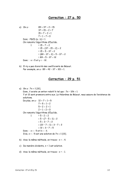 Correction : 27 p. 50 Correction : 29 p. 51