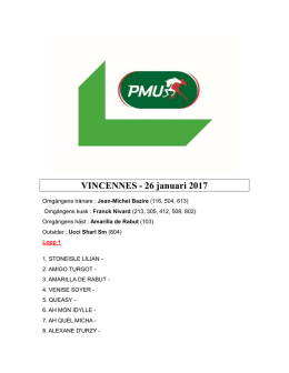 VINCENNES - 26 januari 2017