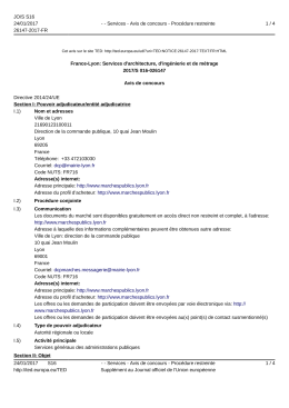 France-Lyon: Services d`architecture, d`ing&eacute;nierie