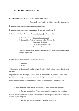 METHODE DE LA DISSERTATION ETYMOLOGIE