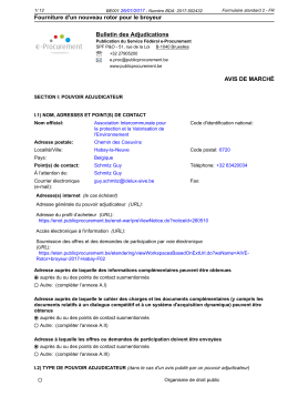 Fourniture d`un nouveau rotor pour le broyeur Bulletin des