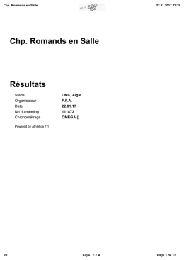Chp. Romands en Salle - Stade Lausanne athlétisme