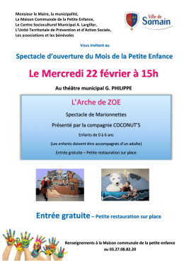 Le Mercredi 22 f&eacute;vrier &agrave; 15h