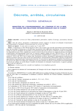 Document Un décret à l`autorisation