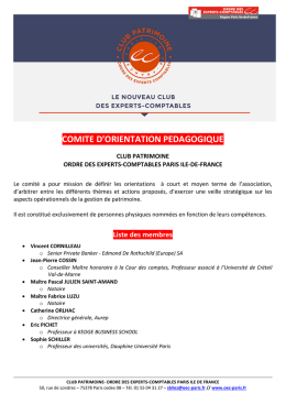 comite d`orientation pedagogique - Ordre des Experts