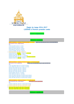 EMPLOI DU TEMPS LICENCE 1 2016-2017