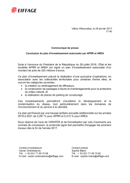 Suite &agrave; l`annonce du Pr&eacute;sident de la R&eacute;publique du 28 juillet 2016, l