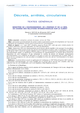 Document Un décret à l`autorisation