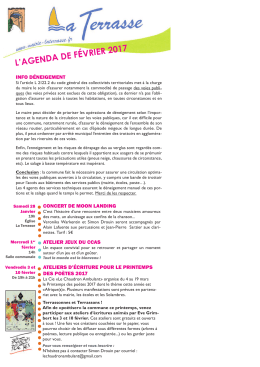 Agenda de février 2017 - mairie de La Terrasse