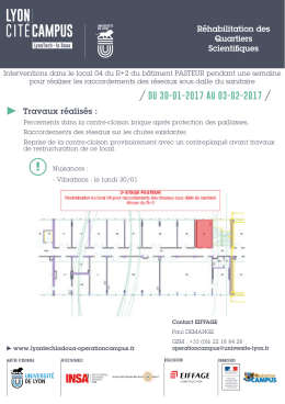 Raccordements r&eacute;seaux PASTEUR