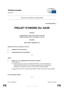 FR FR PROJET D`ORDRE DU JOUR