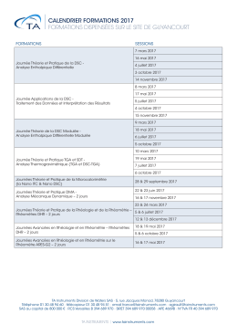 calendrier formations 2017 formations dispensées