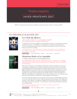 Nouveaut&eacute;s - Qu&eacute;bec Am&eacute;rique