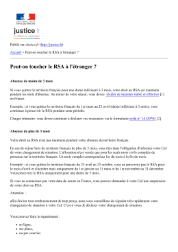 Peut-on toucher le RSA &agrave; l`&eacute;tranger