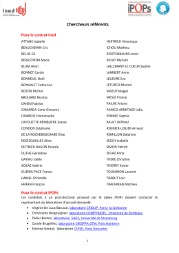 Chercheurs r&eacute;f&eacute;rents