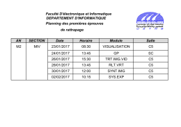 AN SECTION Date Horaire Module Salle Facult&eacute; D`&eacute;lectronique et