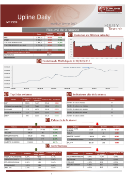 Résumé de la séance - Bourse de Casablanca