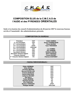 composition du bureau et du Conseil d`Administration de 2017