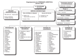 V. RIVOIRARD Directeur Organigramme du CEREMADE (UMR7534