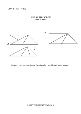 G&Eacute;OM&Eacute;TRIE &ndash; cycle 2 QUE DE TRIANGLES ! valeur 6 points B